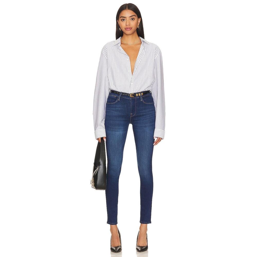 FRAME Le High Skinny Denim Jeans in Kettering High Rise Skinny Stretch Size 24 - Picture 2 of 11